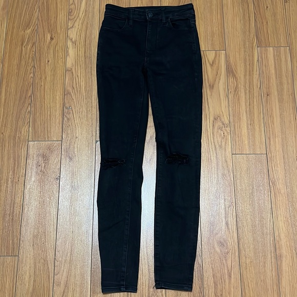 American Eagle Outfitters black super high rise jeggings - Picture 1 of 6